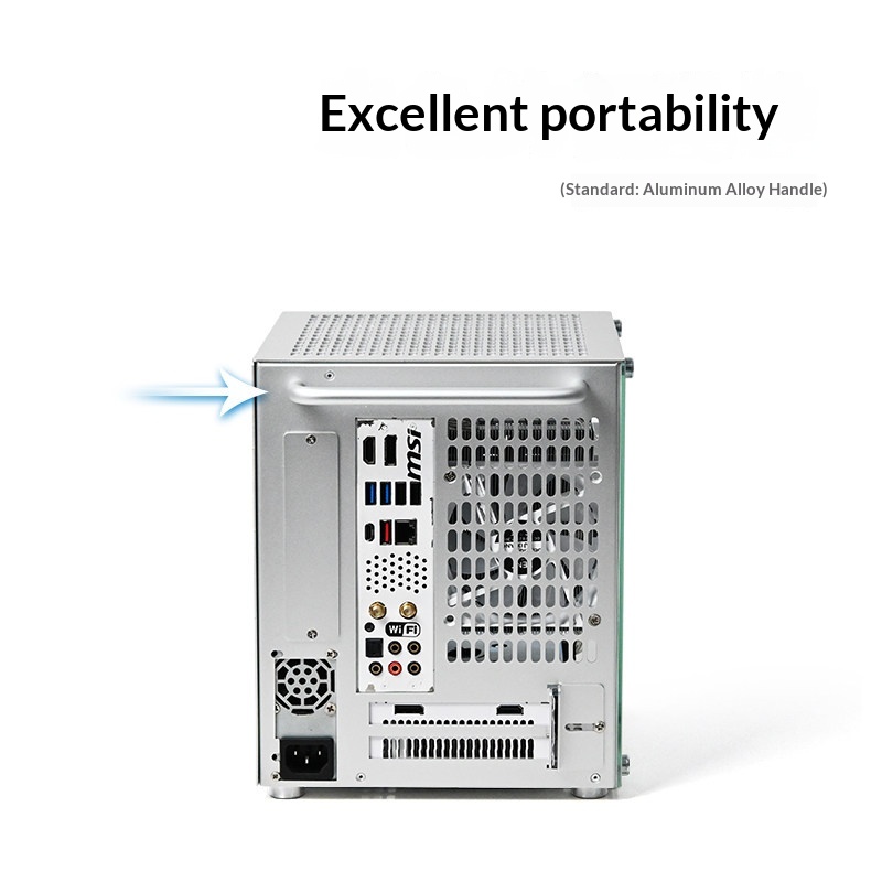Casing PC ITX Portabel Alumini - Portable Aluminum Itx Case Carry Handle ulasan dan harga